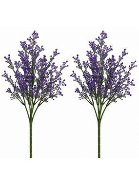 Faux Purple Berry Stems Set of 2 Bushes Artificial Berry Spray Farmhouse Floral